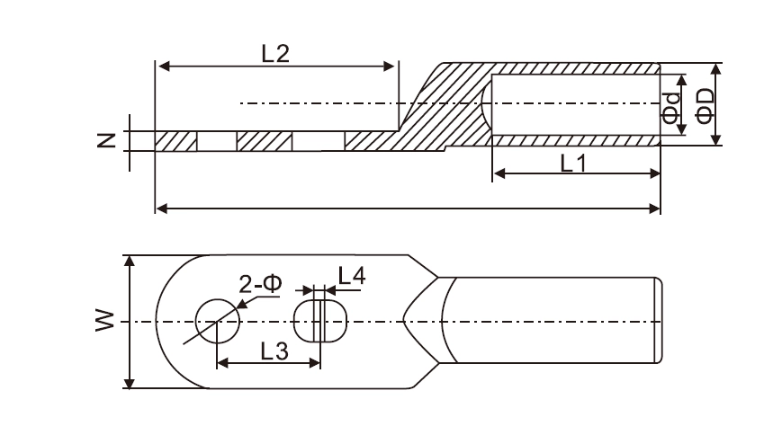 copper tube terminals size