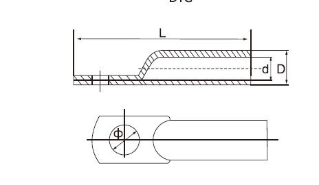 tinned copper terminal DTG SERIES 