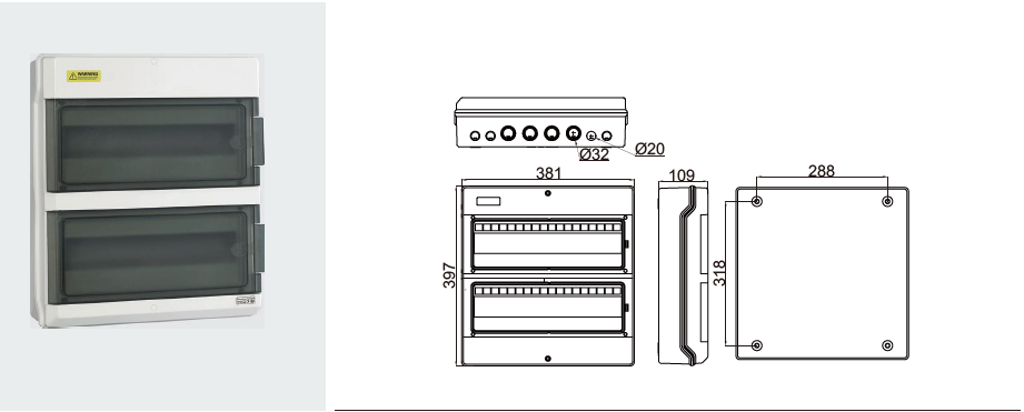 WHT distribution box DIMENSION 7
