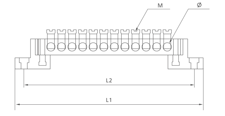 brass terminal block T001dimension