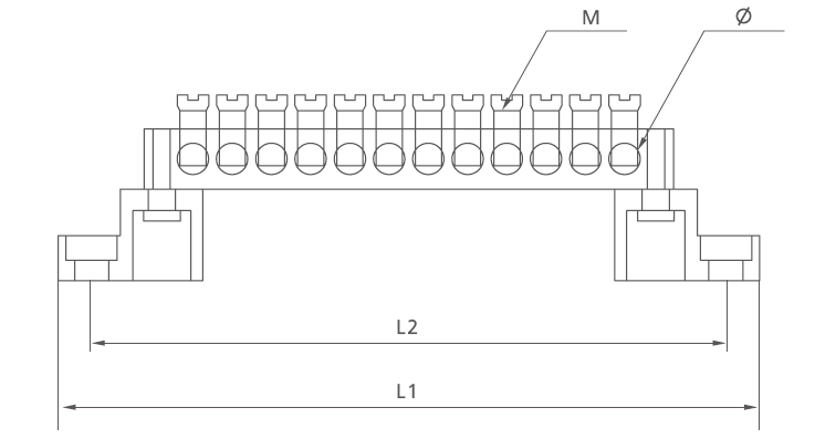 brass terminal block T002 dimension