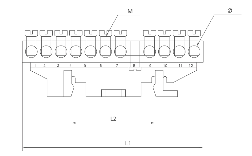 brass terminal block T007 dimension