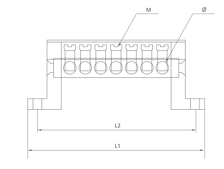 brass terminal block T008 dimension