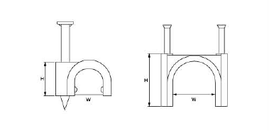 circle cable clips dimension