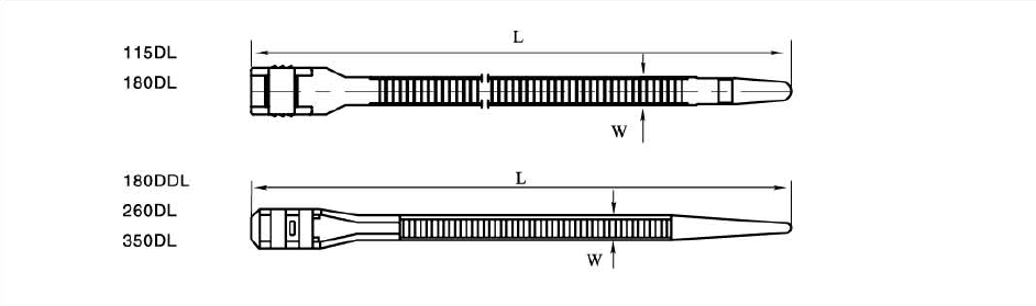 double buckle cable ties dimension