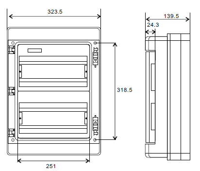 electrical power distribution box WHA-26 dimension