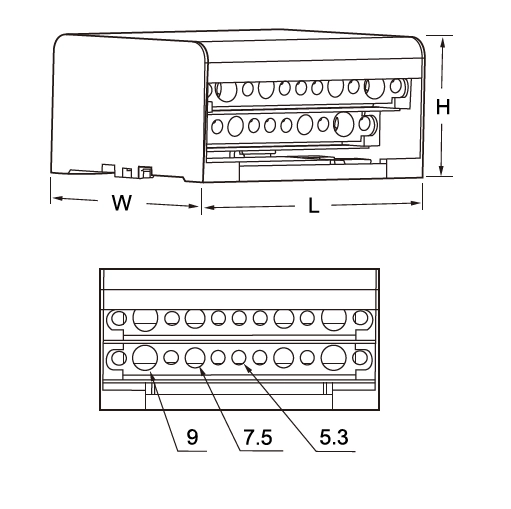 modular distribution blocks dimension