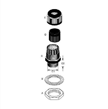 nylon cable gland dimension