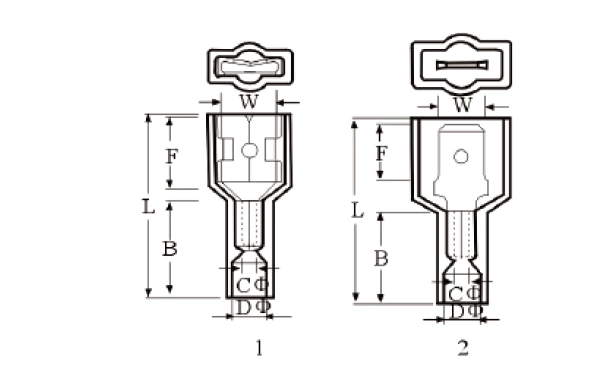 nylon fully insulated male and female disconnects size