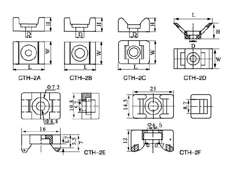 screw mount cable tie holder dimension