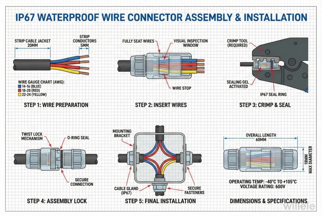 Willele Wire Nut Installation Schematic