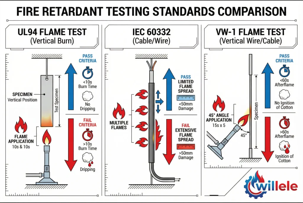 willele Fire Retardant Testing Standards Diagram
