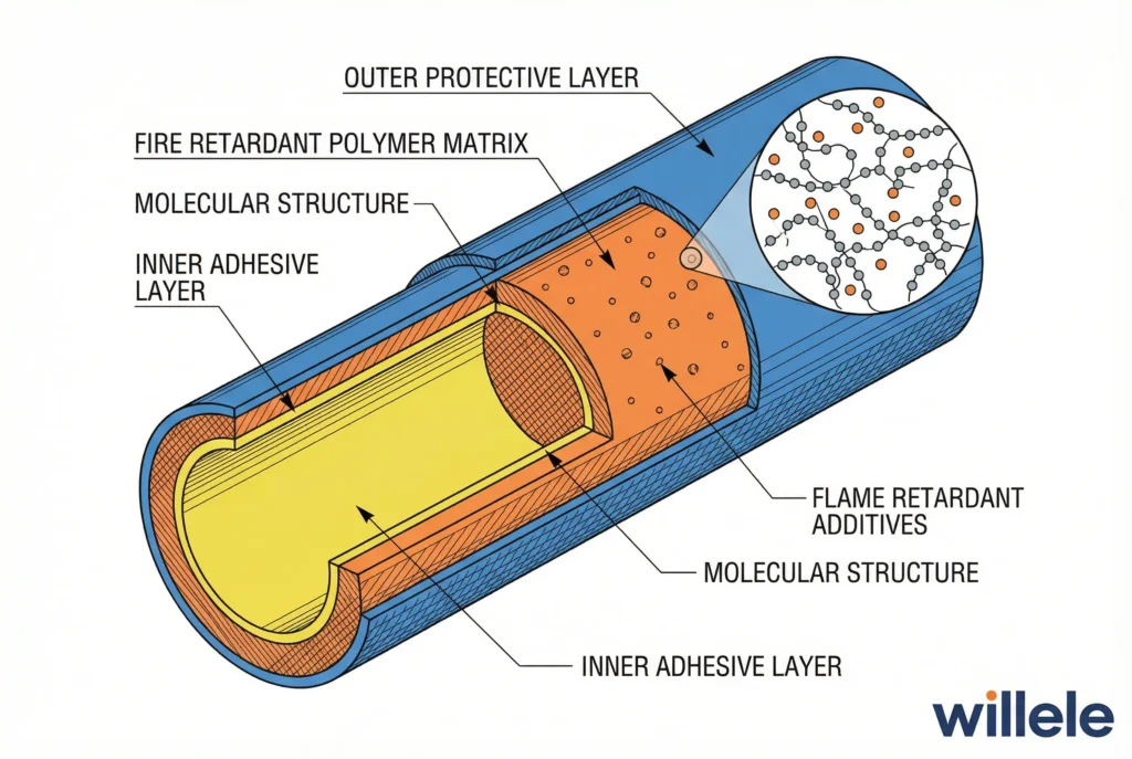 willele Halogen-Free Heat Shrink Tube Cross-Section Diagram