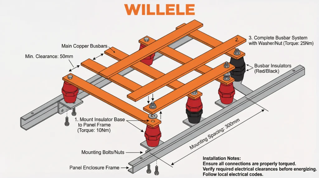 Busbar Insulator Installation Schematic