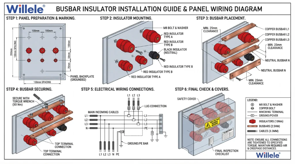 Busbar Insulator Installation Schematic - Willele