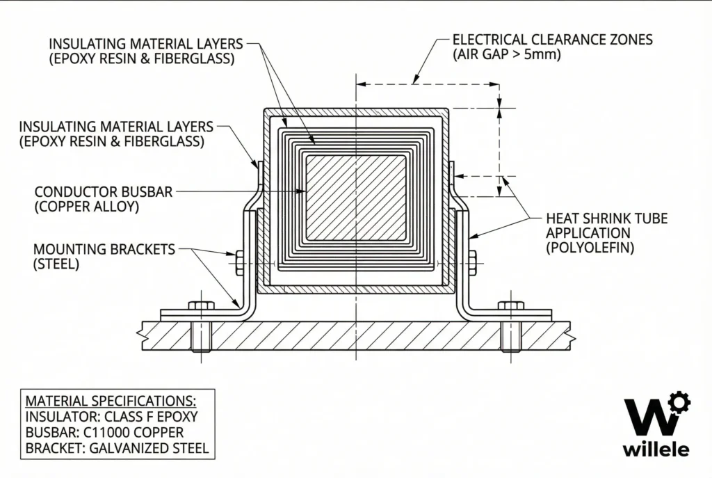 Busbar Insulator Technical Diagram - Cutaway
