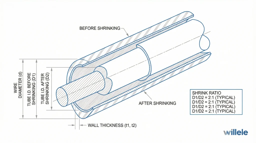 Heat Shrink Tubing Size Selection Diagram