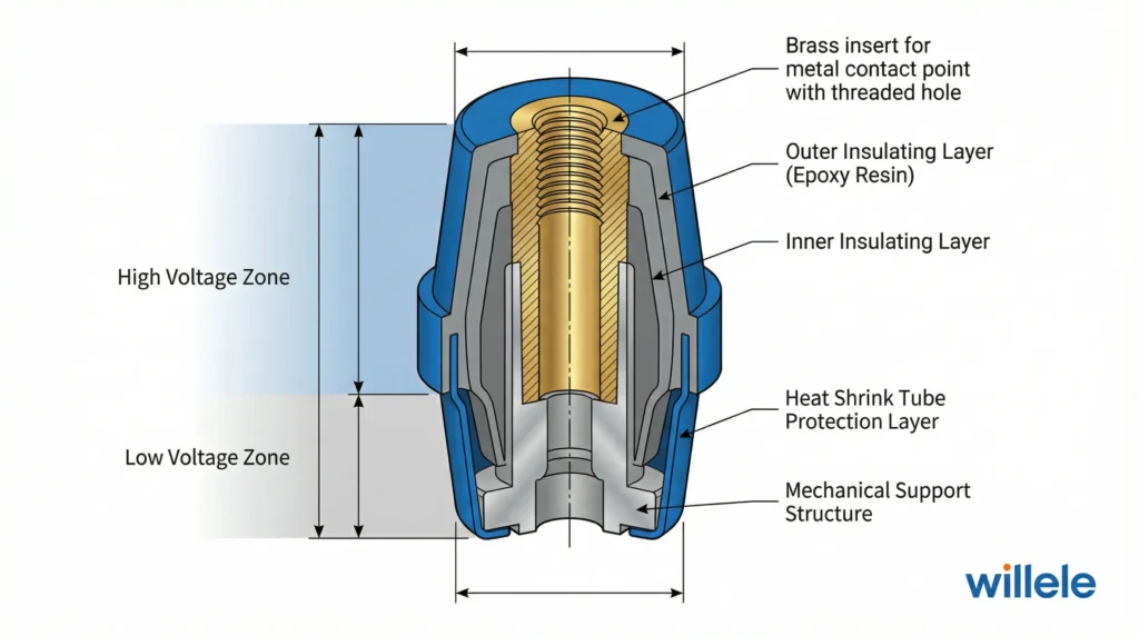 Willele Busbar Insulator - Technical Diagram