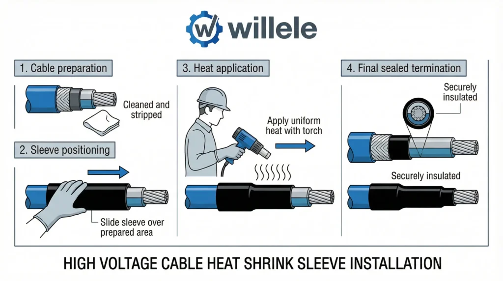 Willele Heat Shrink Sleeve Installation Diagram