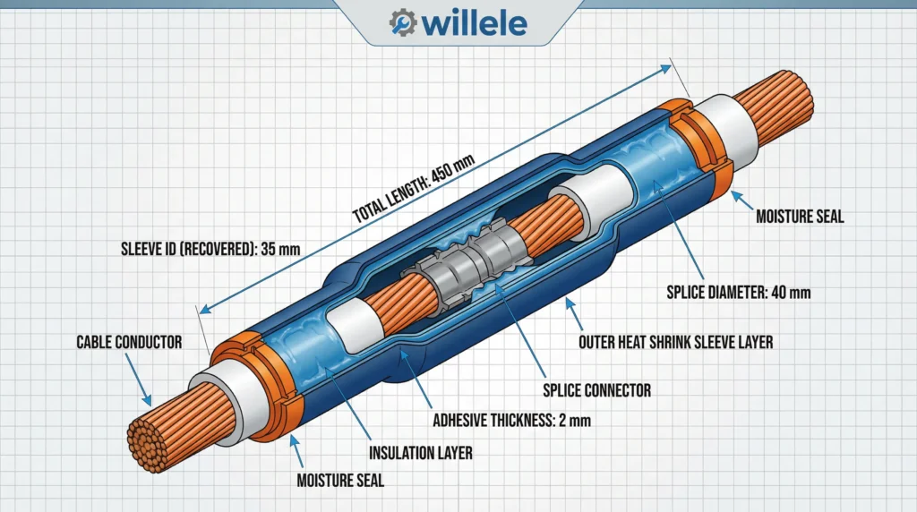 Willele Heat Shrink Sleeve Technical Diagram (1)