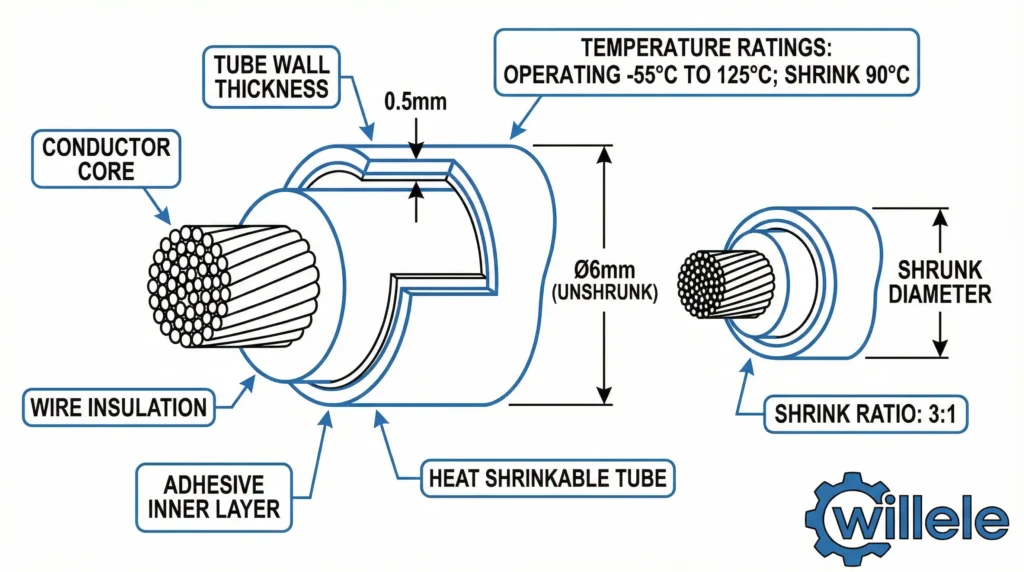 Willele Heat Shrink Tube Technical Diagram (2)