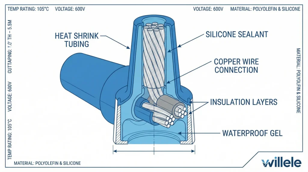 Willele Wire Nut Technical Diagram - Cutaway View