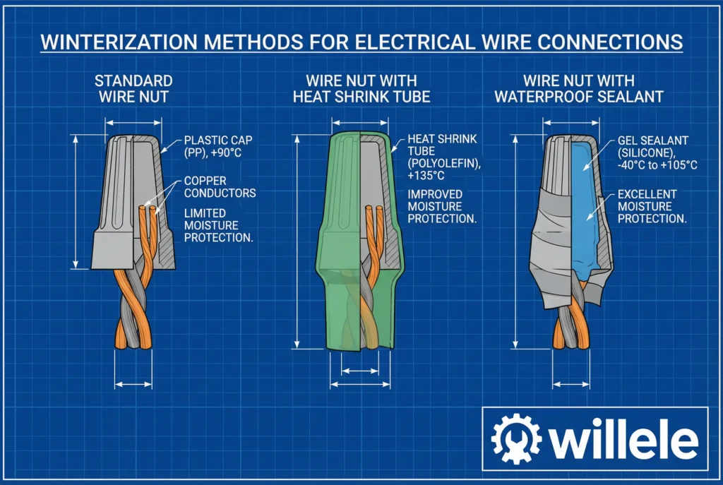 Winterization Methods Comparison - willele Technical Diagram