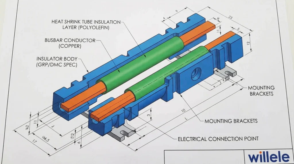 willele Busbar Insulator Technical Diagram (2)