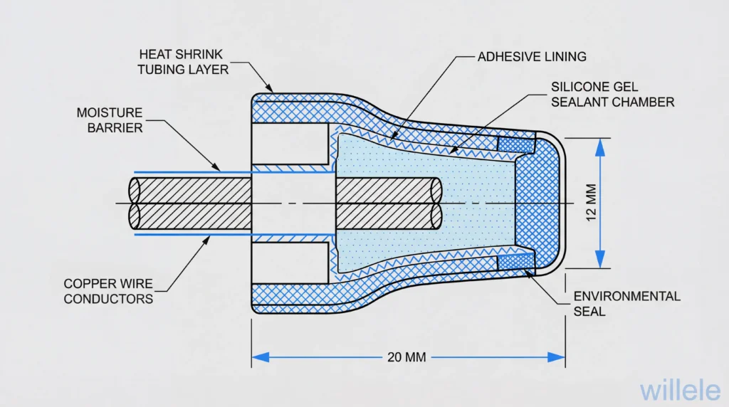 Waterproof Wire Nut Technical Cross-Section