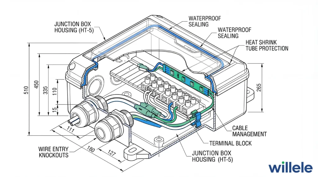 Willele LED Junction Box Technical Diagram