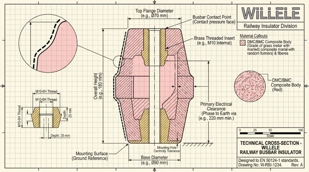 Busbar Insulator Technical Diagram - WILLELE (2)