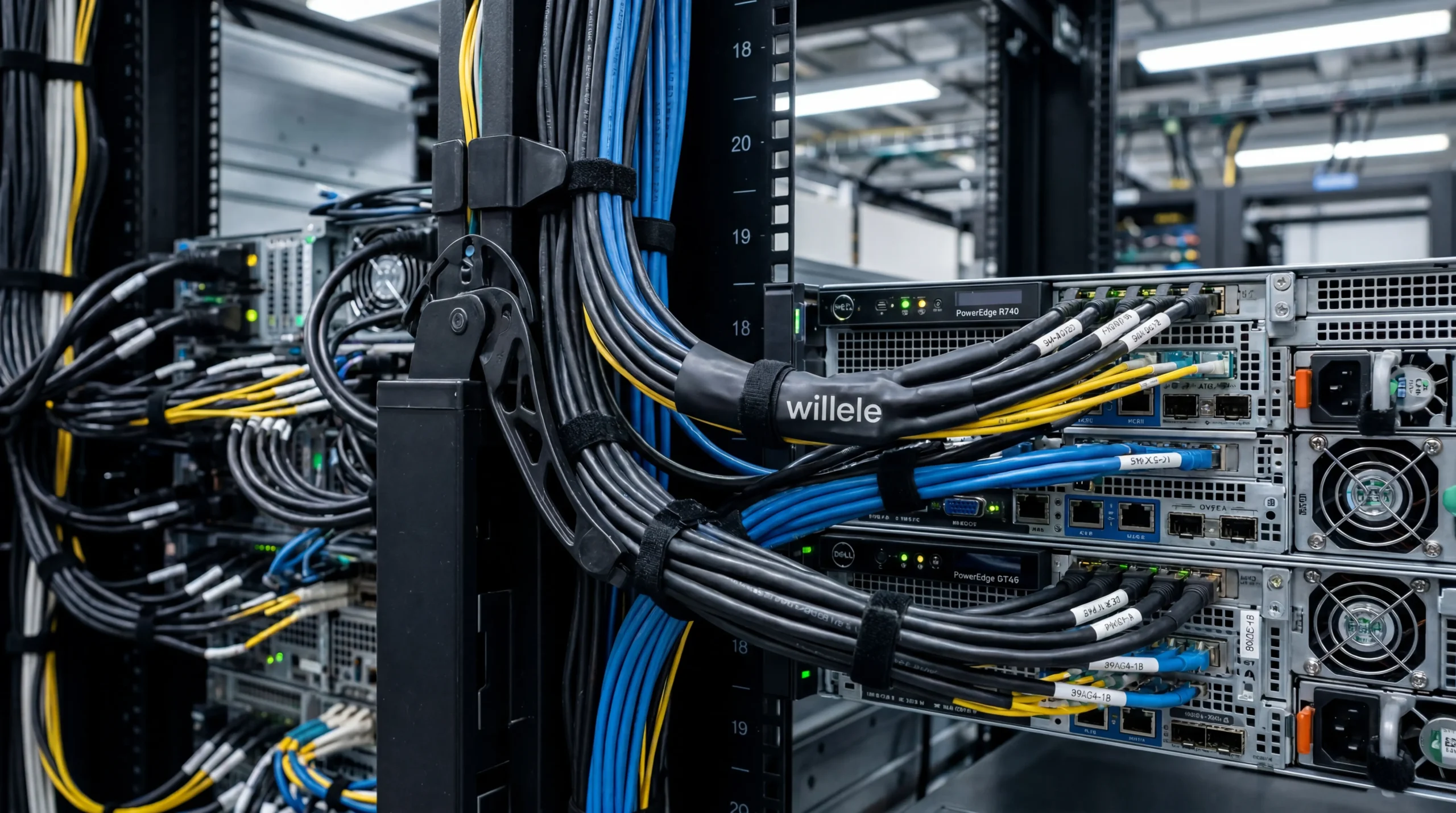 Data Center Cable Management with Flame-Retardant Heat-Shrink - Industrial Photo