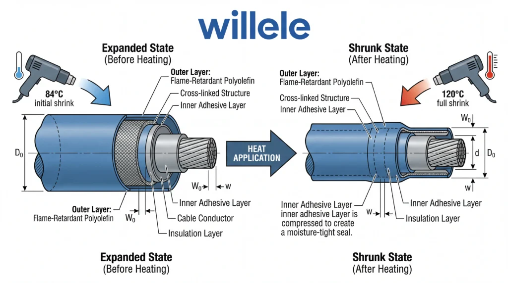 Flame-Retardant Heat-Shrink Tubing Technical Diagram