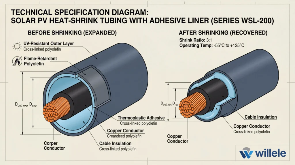 Heat-Shrink Tubing Technical Cross-Section Diagram (2)