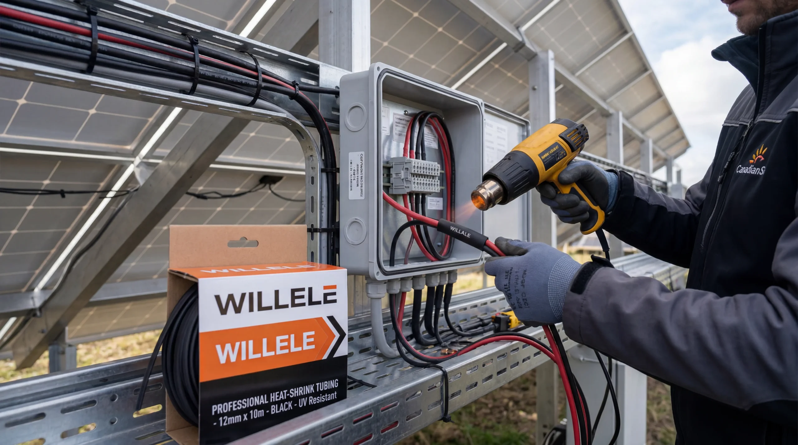 Solar Installation Heat-Shrink Tubing - Industrial Photo