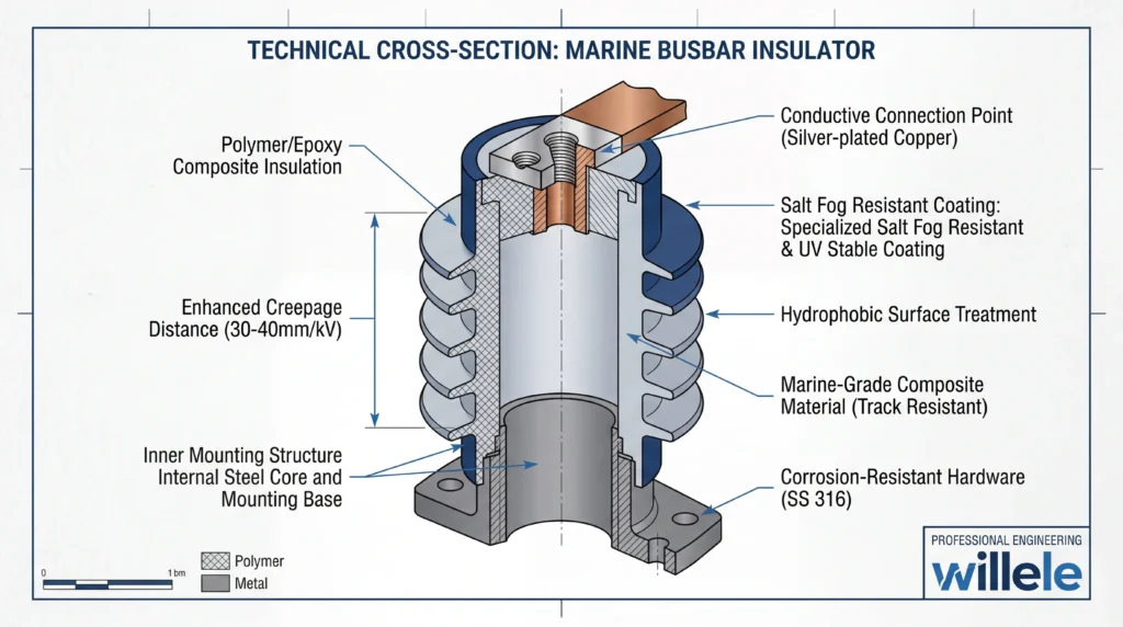 Willele Busbar Insulator - Technical Diagram (1)