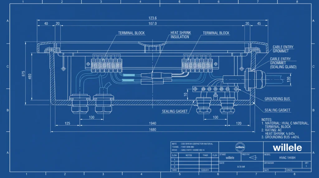 Willele Junction Box Technical Schematic - Cross Section