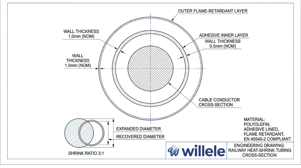 willele Heat-Shrink Tubing Technical Diagram
