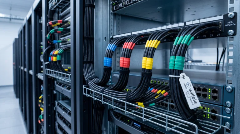 Data Center Cable Management - Realistic Industrial Photo