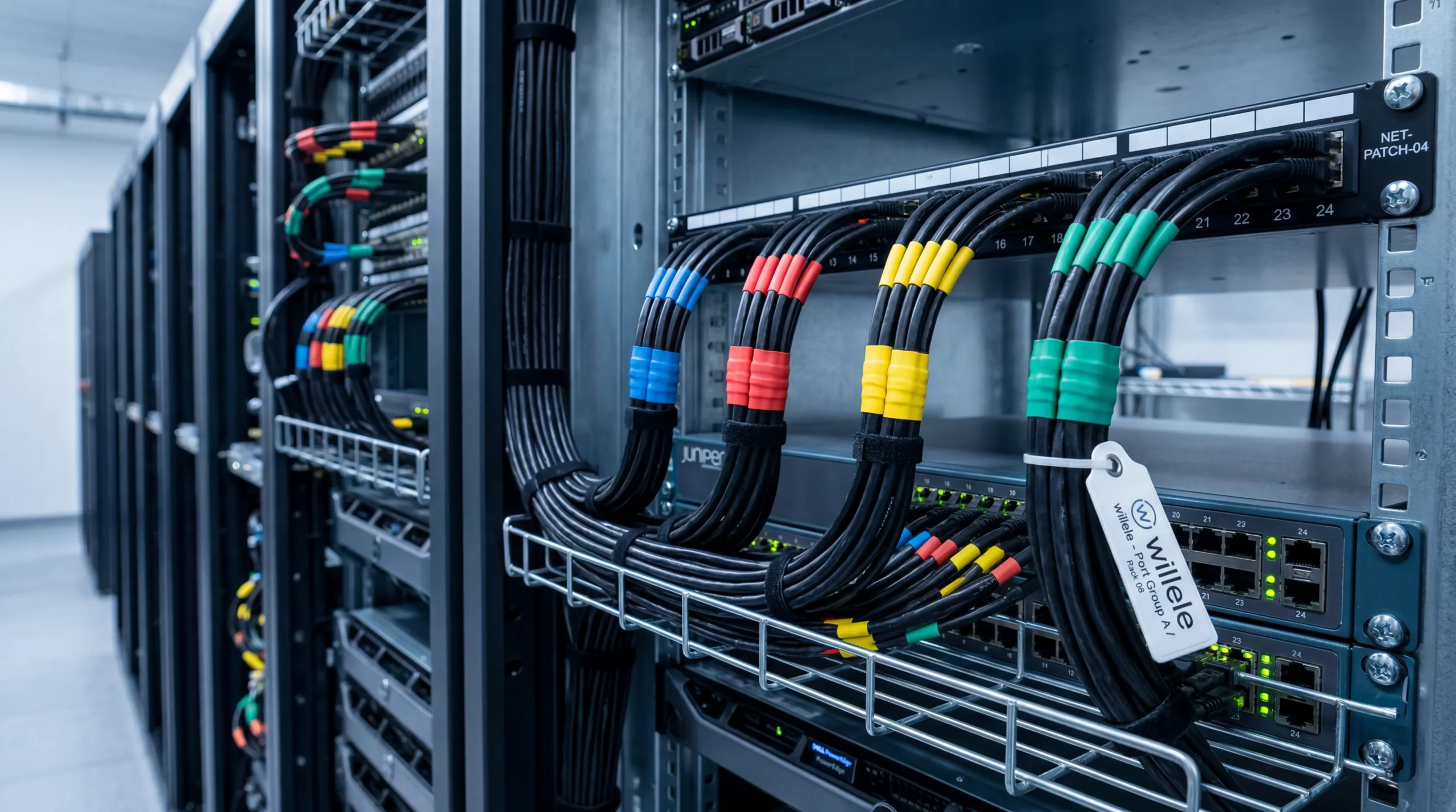 Data Center Cable Management - Realistic Industrial Photo