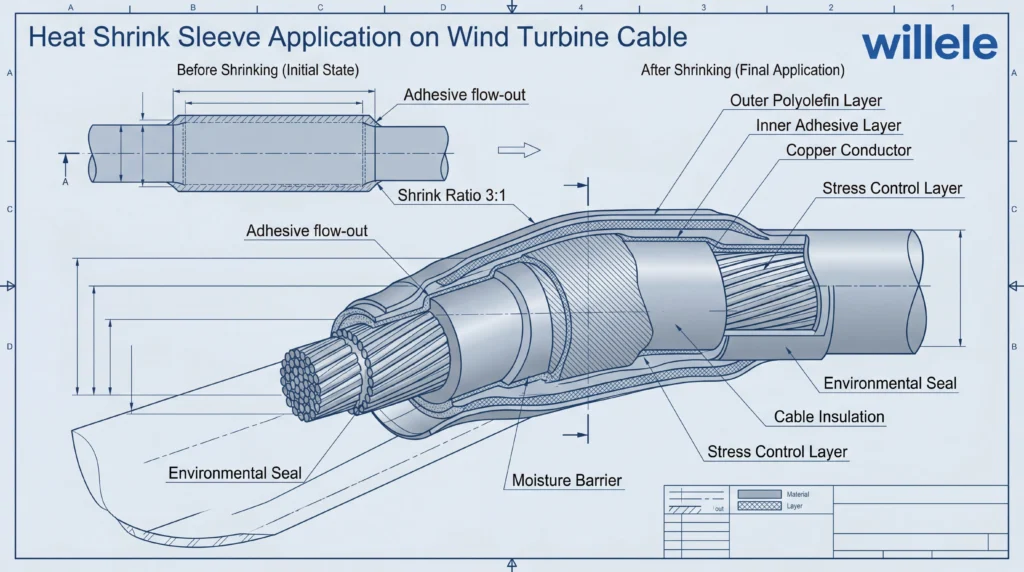 Heat Shrink Sleeve Technical Diagram - Cross Section