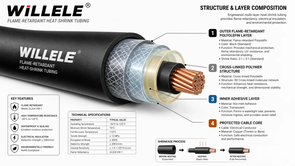 Willele Heat-Shrink Tubing Technical Cross-Section Diagram
