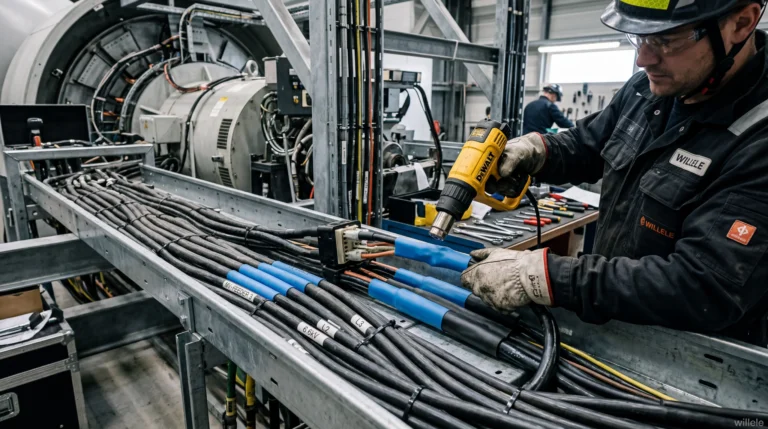 Wind Turbine Heat Shrink Installation - Industrial Photo