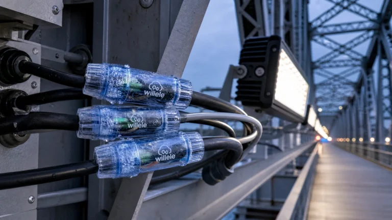 Waterproof Wire Nut Installation on Bridge Lighting - willele