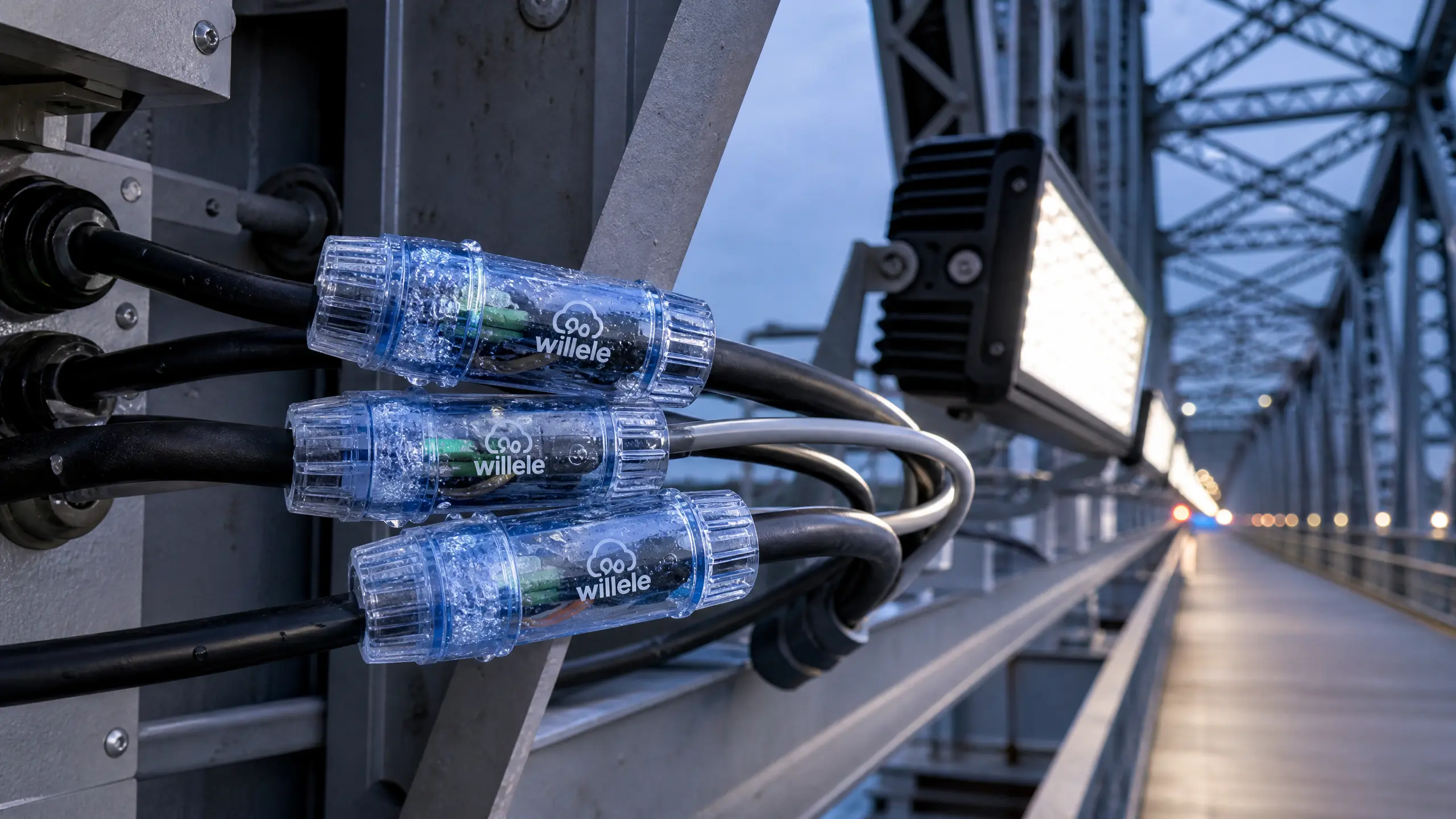 Waterproof Wire Nut Installation on Bridge Lighting - willele