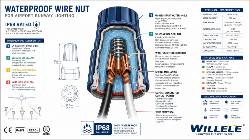 Waterproof Wire Nut Technical Diagram - Willele (2)