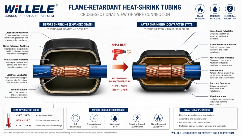 Flame-Retardant Heat-Shrink Tubing Technical Diagram - Willele (1)