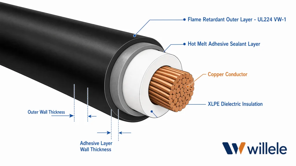 Flame Retardant Tubing Cross-Section Technical Diagram