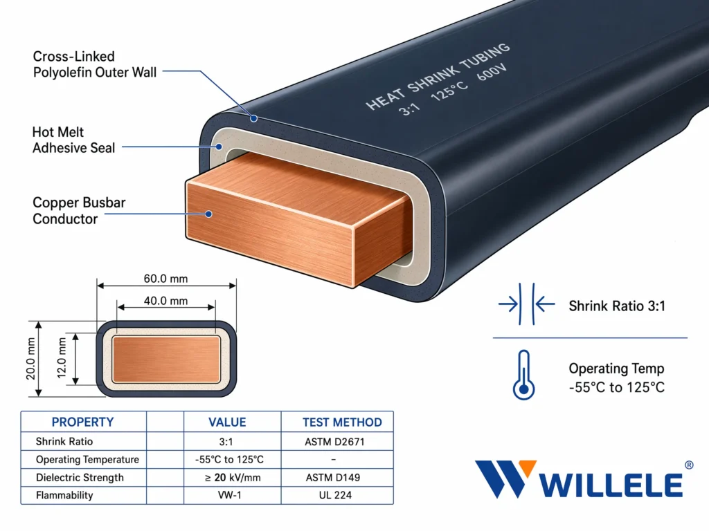 WILLELE Heat Shrink Tubing Technical Cross-Section
