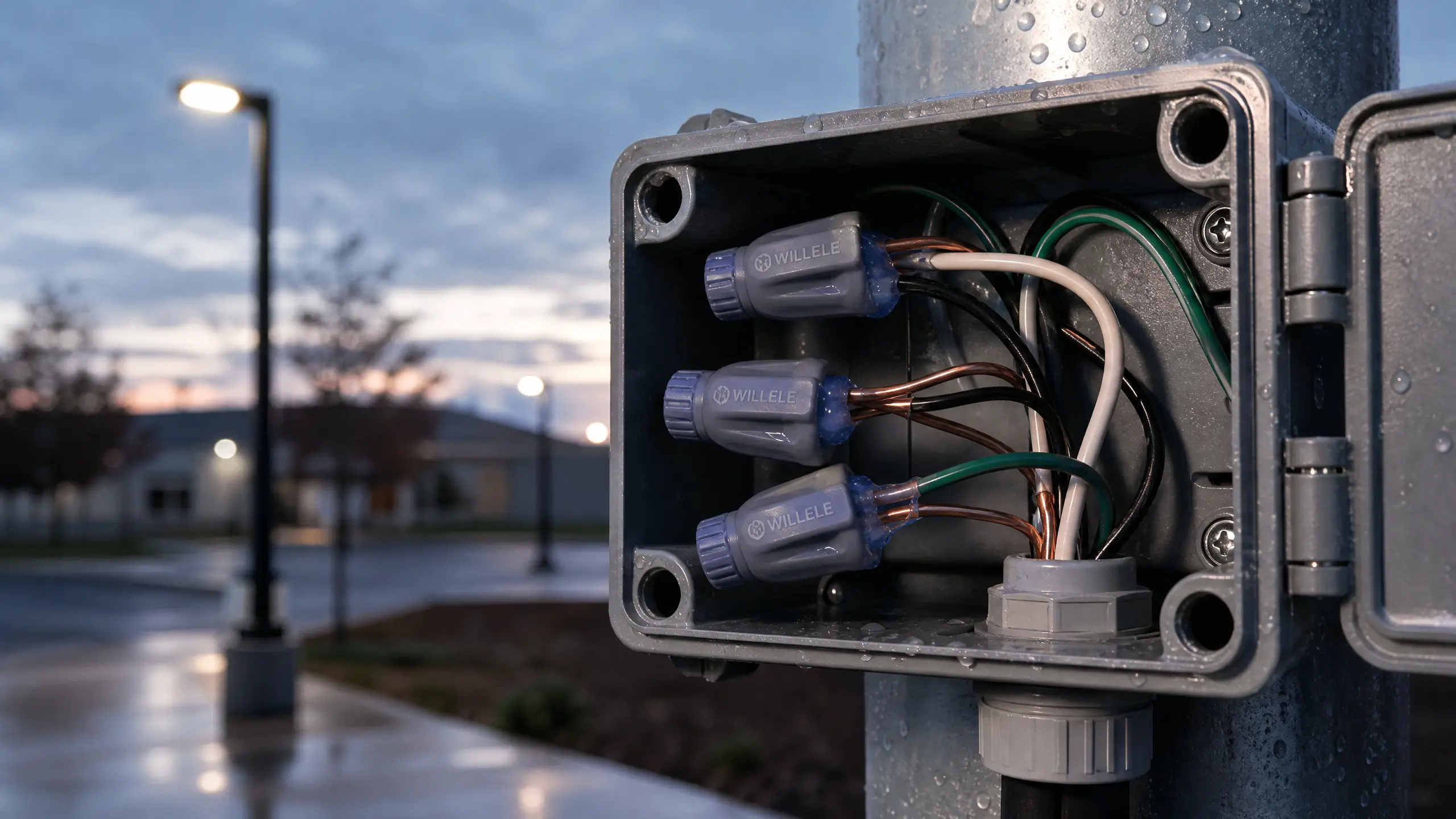 WILLELE Waterproof Wire Nuts in Outdoor Lighting Junction Box